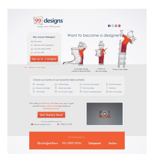 99designs Homepage Redesign Contest Réalisé par nabeeh