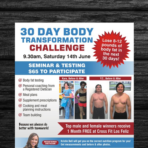 One-page personal trainer flyer  Postcard, flyer or print contest