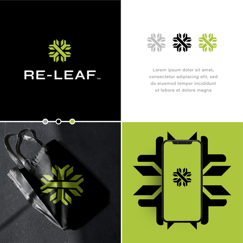 Re-LEAF Lighting logo Diseño de casign