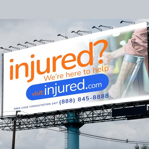 Injured.com Billboard Poster Design Design by Kosmos Creatives