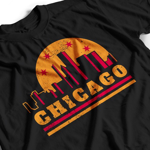 One of a Kind Chicago Themed T-Shirt Design by HATO.