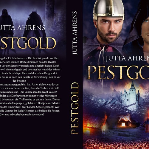 Book cover for a historical novel playing in the Middle Ages with the title "Pestgold" Design by ALZtudio