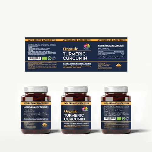 Design a product label for Organic Turmeric Supplement Design by Bogoje Bojovic