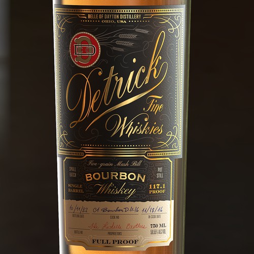 Vintage Bourbon Whiskey Label Design by Renata_Costa