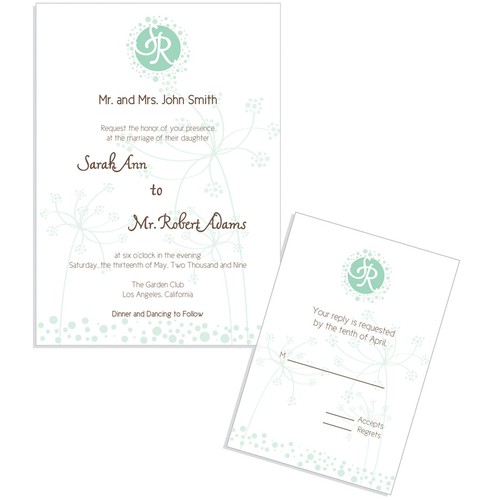 Letterpress Wedding Invitations デザイン by Cit