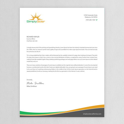 "Renewable Energy Company Letterhead" Design by Taaiebah