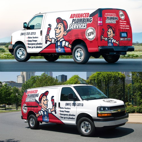 Looking for an eye catching Plumber van wrap Design by Nadun Prabodana