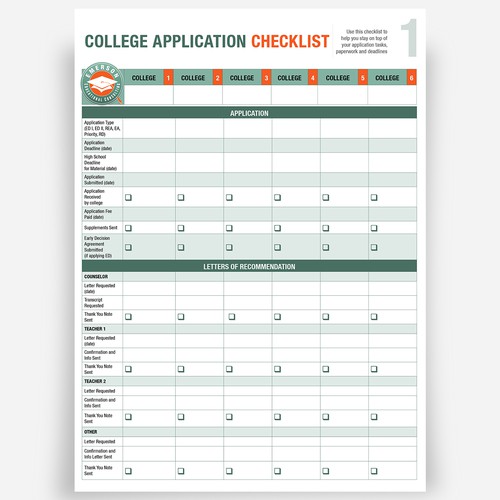 College Application Checklist Other Business Or Advertising Contest   Attachment 65863657