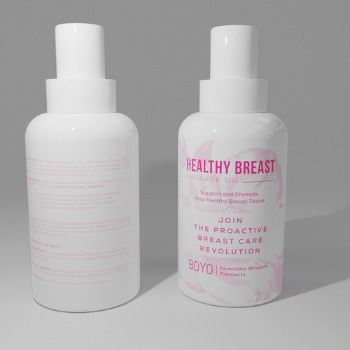 design a classy, bold healthy breast massage oil label Design by babibola