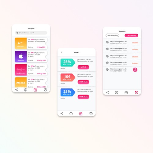 Design for a Coupon/Promotion app Design by Romanova Kateryna