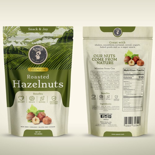 Create a great product package for Aznut hazelnuts Design by Advant7