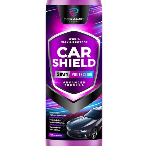 Ceramic Car Shield needs a design for its Wash, Wax, and Protect. Design réalisé par GenScythe