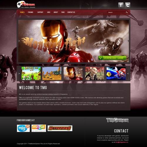 website design for TMGAMER Ontwerp door J D