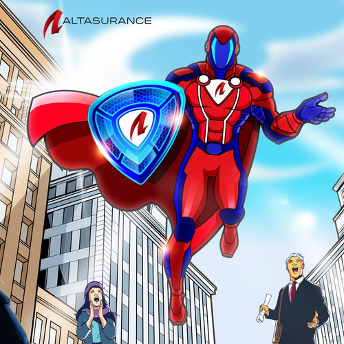 Design an Awesome Superhero Mascot for Insurance Firm Design by harwi studio