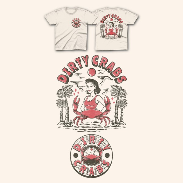 Design by Lssc.id titled "DIRTY CRABS VINTAGE DESIGN"