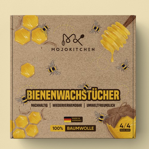 Modern Packaging for Beewax Wraps Made in Germany Design by Mahiofficial™