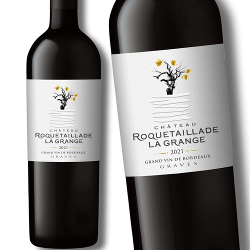 Design Label redesign: Attractive French Wine Label representing a carved rock por Debdutta*