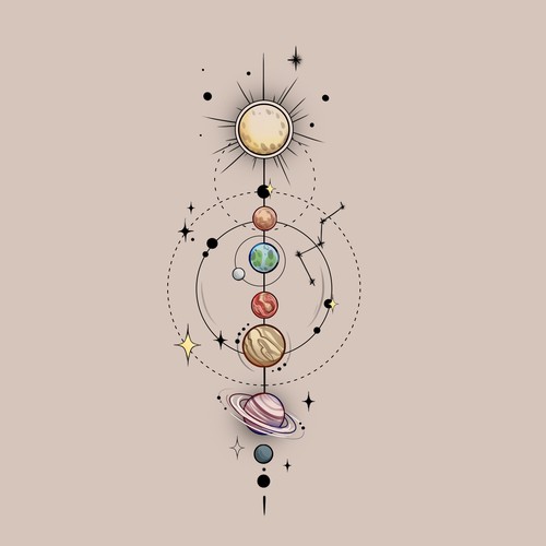 Planetary Tattoo Design Design by Anastasia1995