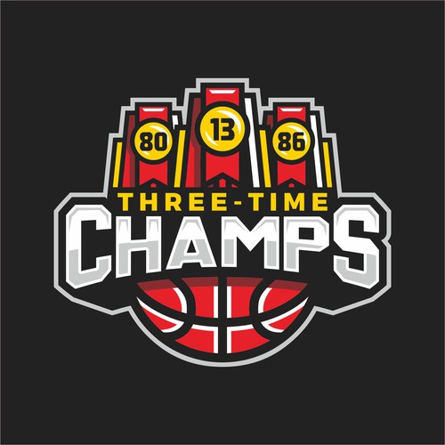 Basketball Logo for Team 'Three-Time Champs' - Your Winning Logo Featured on Major Sports Network Design by Wiell