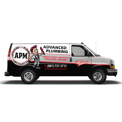 Looking for an eye catching Plumber van wrap Design by Art Mahno ✔