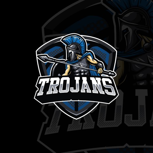 Boys basketball team logo " Trojans " Design réalisé par Radioes.royale