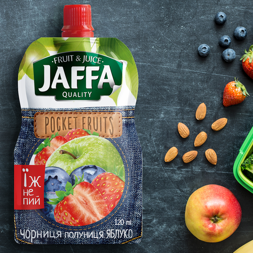 Develop Concept Design for Jaffa "Fruit in Pocket" adults’ fruit and berry puree-ontwerp door garryveda.com