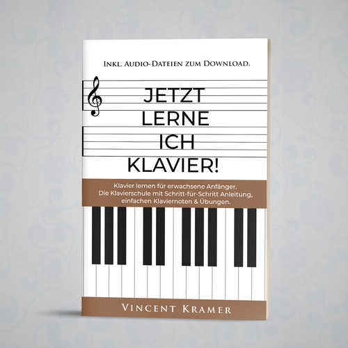 Design a book cover for a piano school for adults! Design by Yna