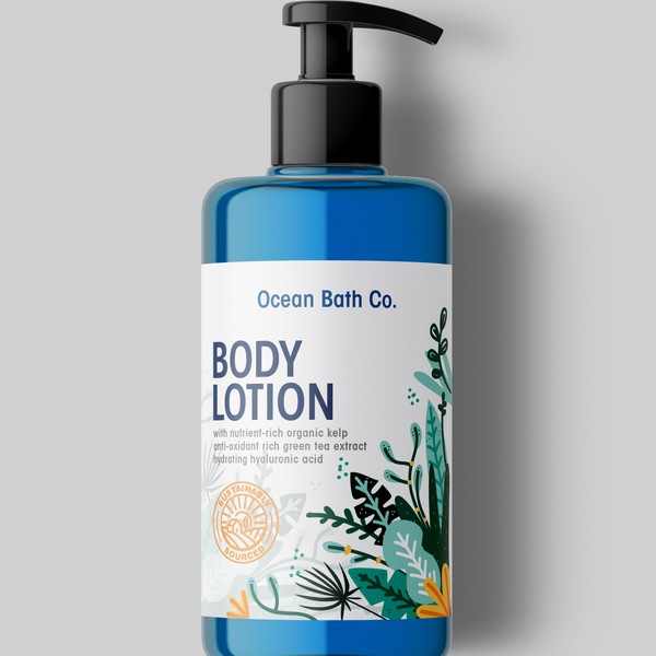 Ocean-Themed Body Lotion Label