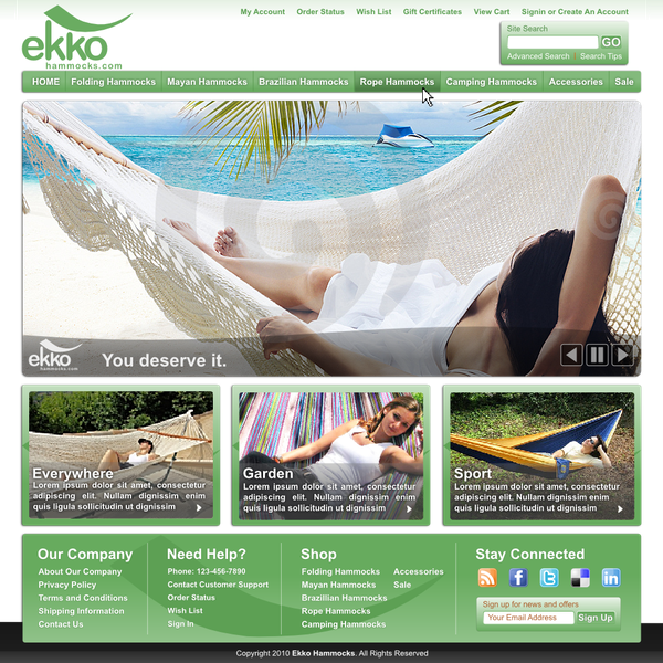Creative website design needed  for  hammocks  e-store  startup