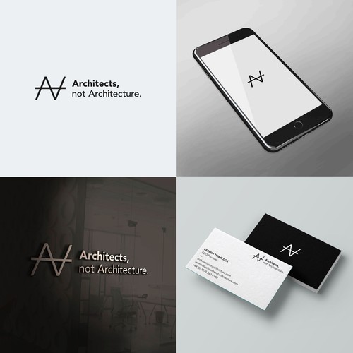 "Architects, not Architecture." ganador Logotipos