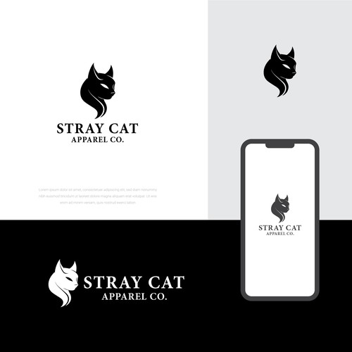 Logo for Stray Cat Apparel Co. - Clothing brand that donates 100% to saving cats! Design by Pawan Kumar Droch