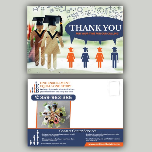 Design a thank you card for us to send to clients using our ad creative as inspiration Design by allMarv