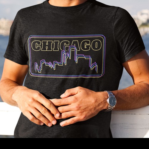 One of a Kind Chicago Themed T-Shirt Design by HATO.