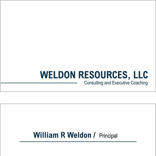 Create the next business card for WELDON  RESOURCES, LLC Diseño de Kipster Design