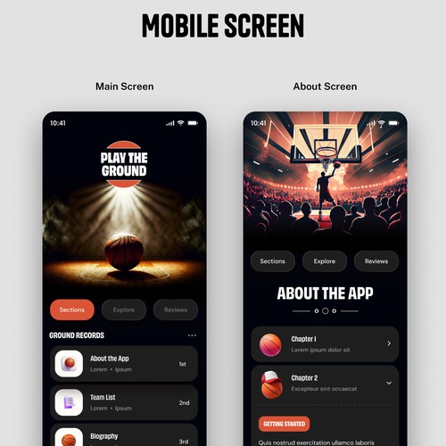 Basketball UI design Design by MercClass