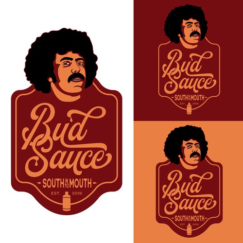 Powerful and eye catching BBQ sauce logo Design by Sawce Design Co.