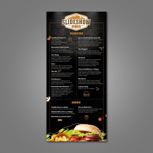 Digital Funky Menu for a Food hall. Design by ❝Designhill❞
