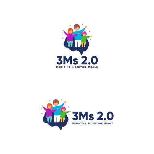 Logo for National Type 1 Diabetes Behavioral Health Research Study “3Ms 2.0” Design by xxian