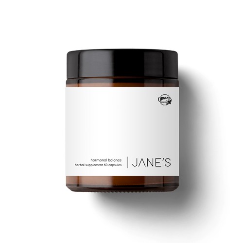 Minimal supplement label design Design by fayastata77