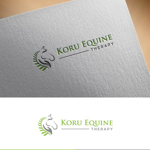 Equine sports massage logo with fern flair Design by ellie7