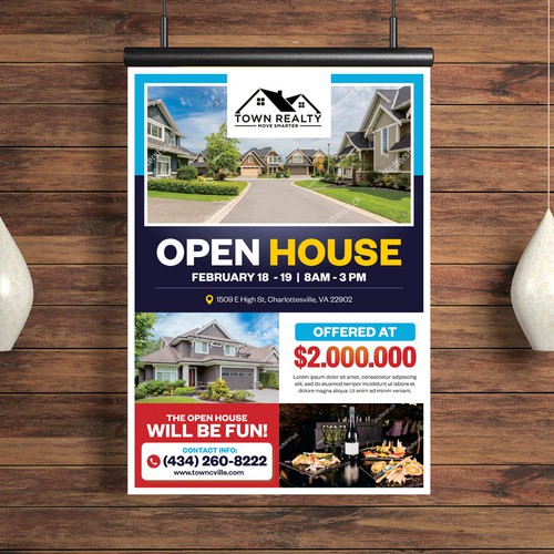 Open House Flyer - Champaign and Snacks! Design by Dzhafir
