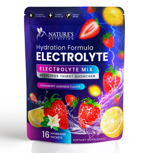 Refreshing Hydration Electrolytes Design Needed for Nature's Nutrition Design by Davi Giolo ★