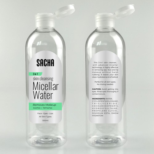 Sacha Micellar Water bottle 500ml Design by ananta*