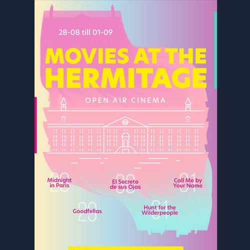 Fun, colorful and laid-back poster for outdoor film festival in historical Amsterdam Réalisé par ppriess