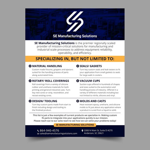 Clean single page line card for potential customers Design by Xnine