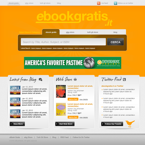 New design with improved usability for EbookGratis.It Diseño de Yesu_N