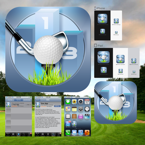  iOS application icon for pro golf stats app Diseño de Daylite Designs ©