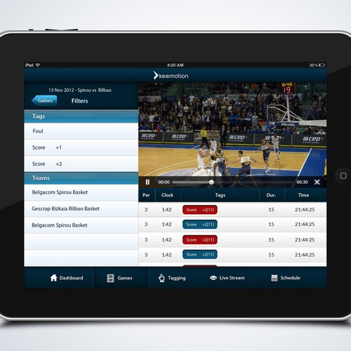Create a stunning iPad design for a sports app Design by Unicorns
