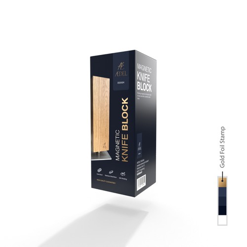 Design of an elegant product packaging for the first product of a new brand. Rotating knife block Design by Ahmed.elroumi