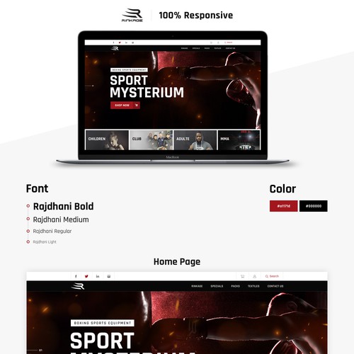 "Créer le nouveau design d'un site d'équipements de sport de combat" ganador Diseño de página web por Simplywebs99
